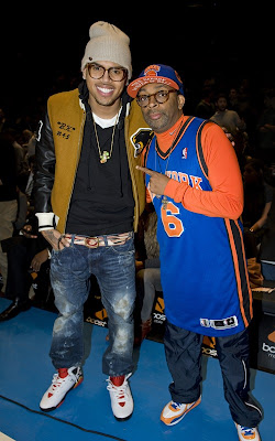 Chris Brown at the NY Knicks Game