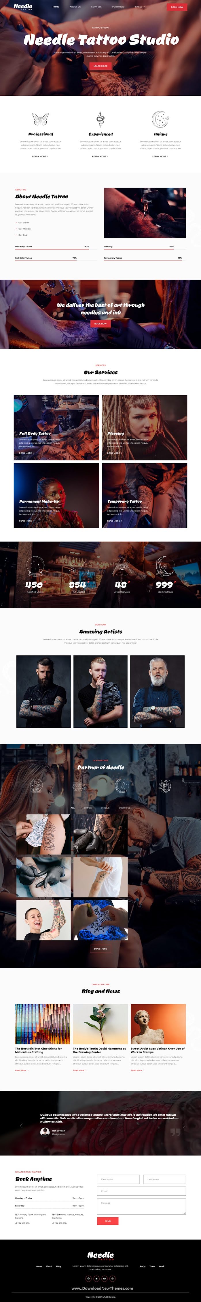 Tattoo Studio Elementor Template Kit