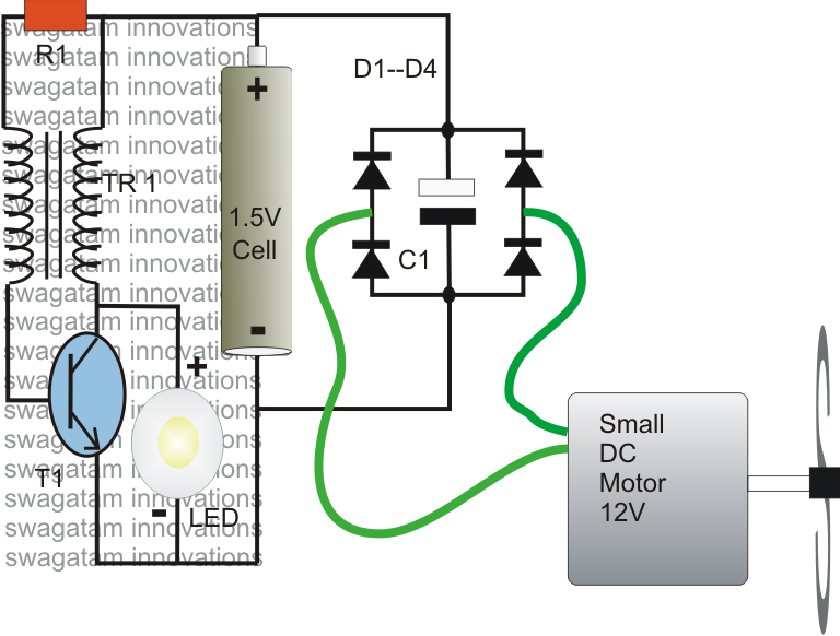watt LED Driver Using a Joule Thief Circuit - Electronic Circuit 