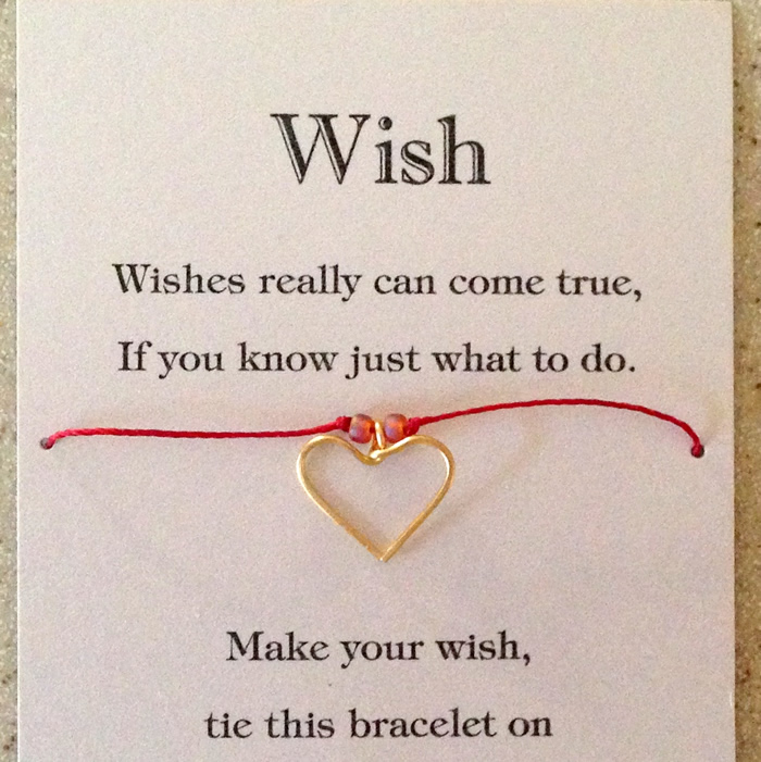 Lisa Yang Jewelry : Wish Bracelet Charms, Card and Poem, DIY