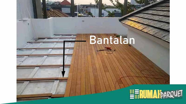 Bantalan lantai kayu outdoor decking