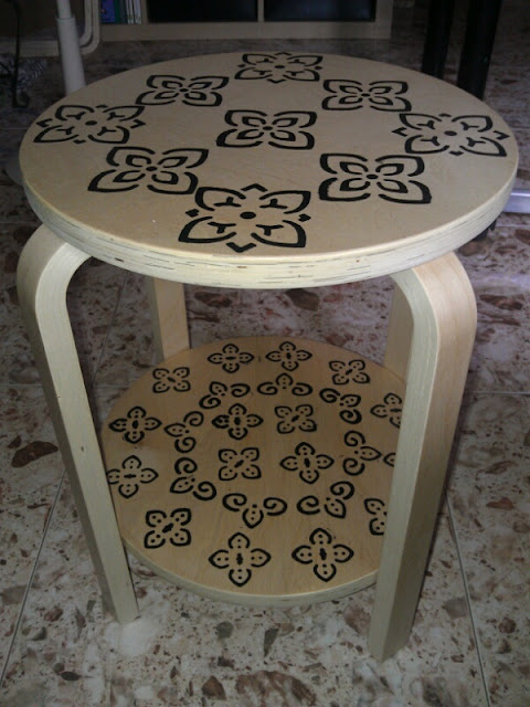 Stencilled side table