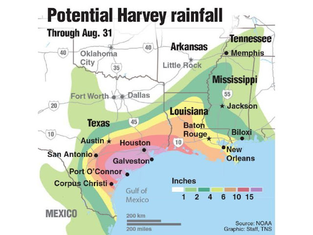 hurricane harvey map of texas