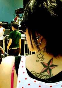 star tattoos on back