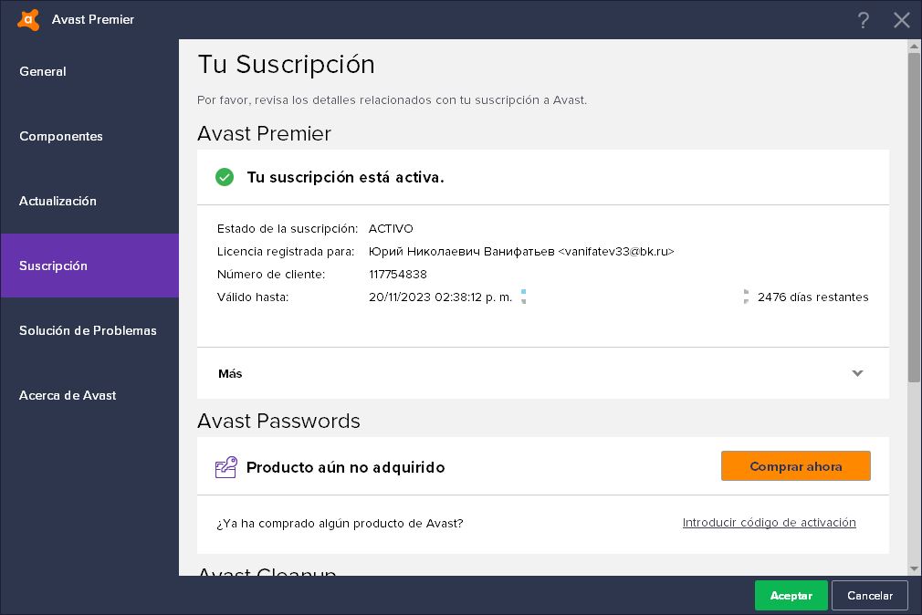 Avast Premier 20v Full Espa ol Licencia 2045