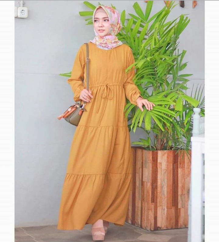 Fashion Baju  Murah HANA DRESS MUSTARD