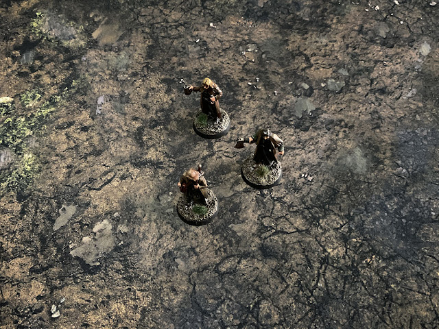 Reaper bones black Dreadmere mercenaries on battlesystems mat
