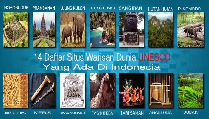 14, Daftar, Situs, Warisan, Dunia, Indonesia