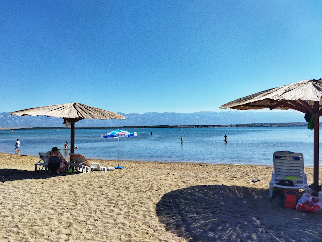 Nin plaża, Chorwacja, płytka woda dla maluchów