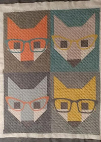 Fancy Fox quilt with organic cotton chambray