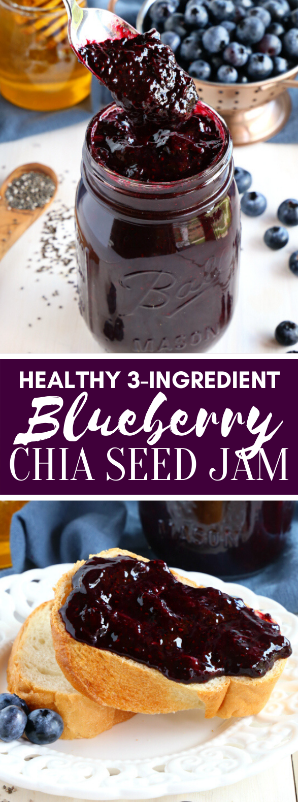 3-INGREDIENT BLUEBERRY CHIA SEED JAM #healthy #wholefood