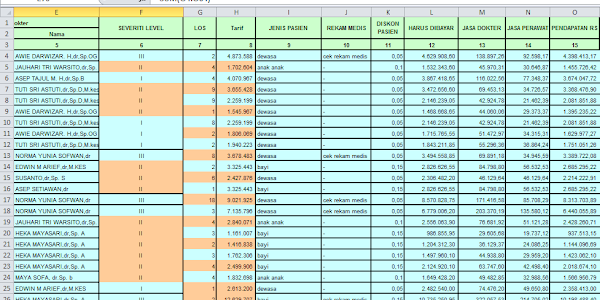 Contoh Rumus Excel dalam Pendataan Administrasi Rumah Sakit