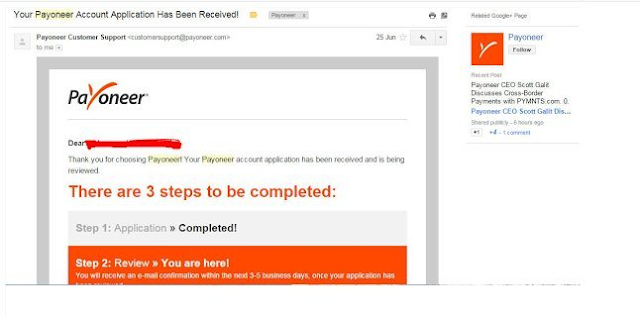 Confirm Payoneer Email