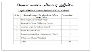 DLSA Madurai Recruitment 2022 11 Office Assistant Posts