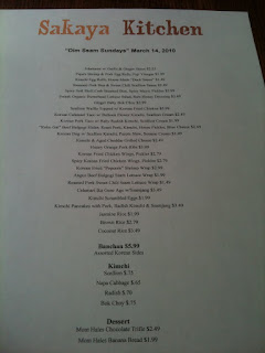 Dim Ssam Brunch Menu