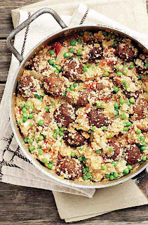 Meatballs With Couscous and Peas