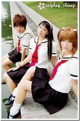 card captor sakura cosplay - li syaoran, daidouji tomoyo, and kinomoto sakura