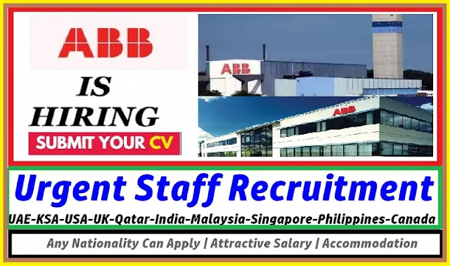 ABB Jobs UAE, KSA, USA, UK, India, Singapore, Malaysia, Canada