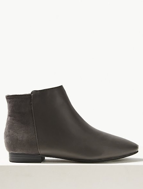 marks and spencer leather side zip ankle boots