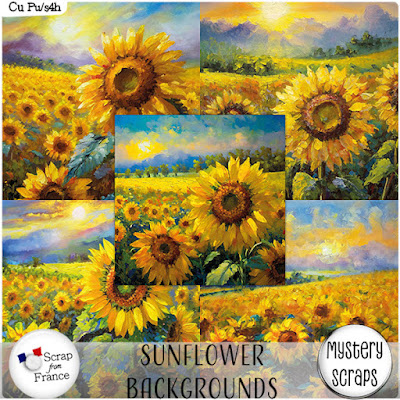 Sunflower Backgrounds by Mystery Scraps
