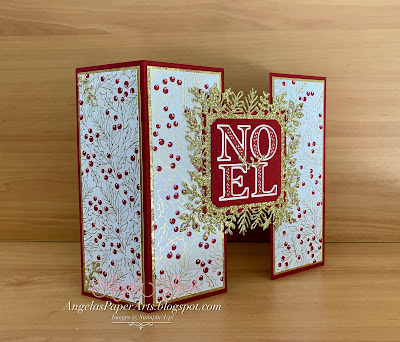 Angela's PaperArts: Stampin Up Joy of Noel & Christmas Classics bundles Floating Gap card