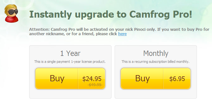 Camfrog PRO Code 1 Tahun $25 (2013)