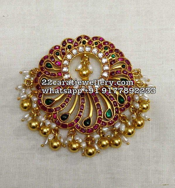 Heavy Latest Kundan Pendants in Silver 