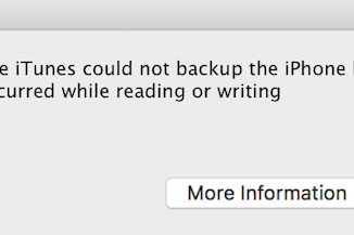 Itunes Could Non Backup The Iphone Because An Fault Occurred Spell Reading From Or Writing.