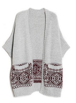 Demetory Women's Trendy Long Cardigan Knitwear Half Sleeve Knitted Cape