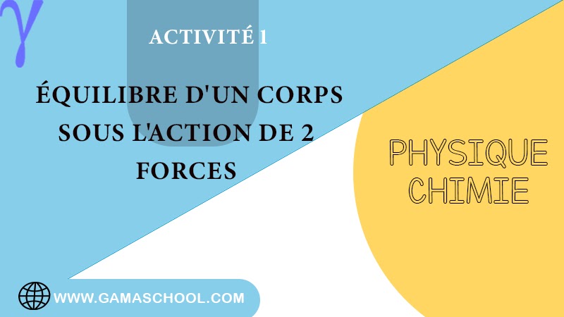 Équilibre d'un corps sous l'action de 2 forces Physique Chimie Tronc commun Sciences BIOF Cours Exercices corrigés Examens td tp pdf word contrôles.