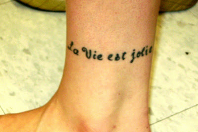Tattoos French on Vie Est Jolie   Translated From The French  Means  Life Is Beautiful