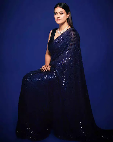Kajol shimmery saree hot bollywood actress