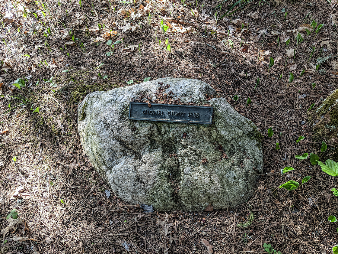 Stone dedicated to the historic portage of Michel Curot 1805