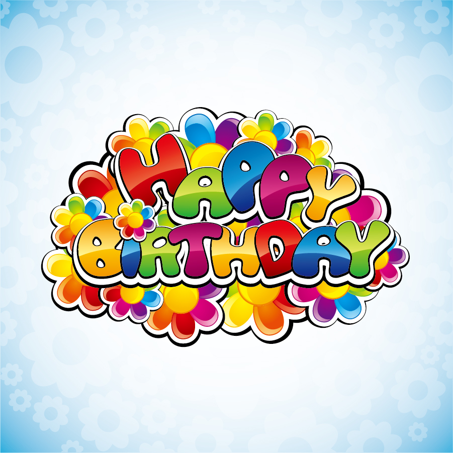 Bezierinfoベジェインフォ 誕生日のロゴ デザイン Happy Birthday Vector Illustration イラスト素材