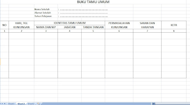 Format Buku Tamu Umum Sekolah