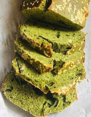 Photograph of spinach soda loaf