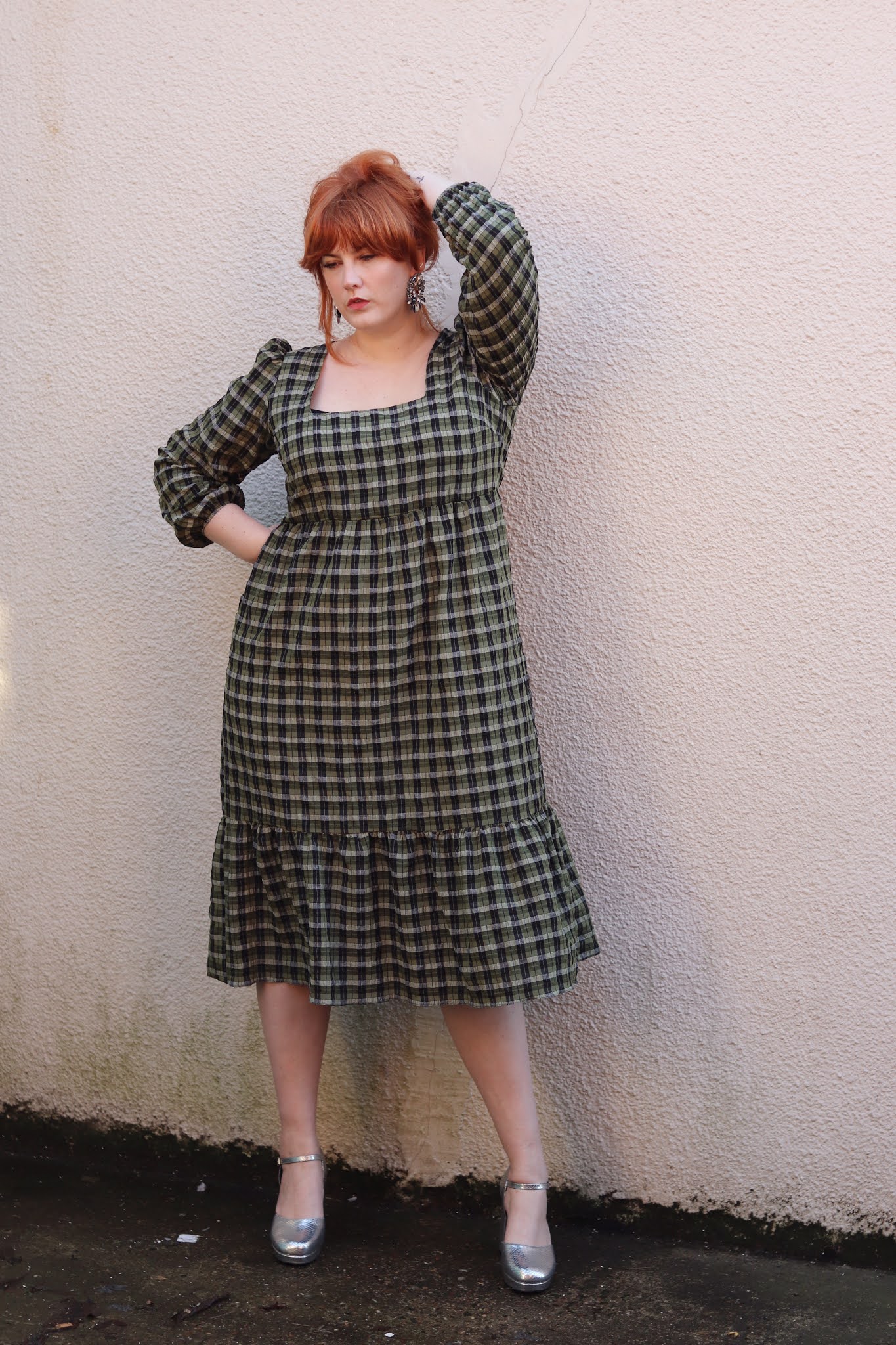 Gingham Midi Dress