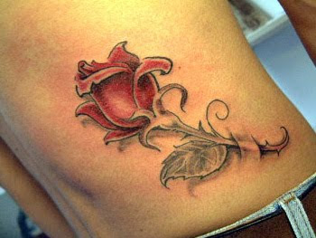 Rose Tattoo On Side Body