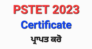 PSTET Certificate 2023