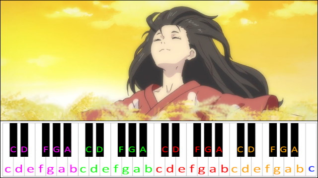 Akai Hana Shiroi Hana - Mio Song (Dororo) Piano / Keyboard Easy Letter Notes for Beginners