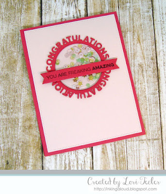 Congratulations Circle Shaker card-designed by Lori Tecler/Inking Aloud-stamps and dies from My Favorite Things