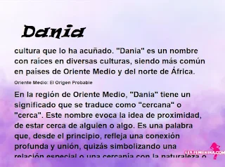 significado del nombre Dania