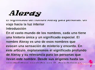 significado del nombre Aleray