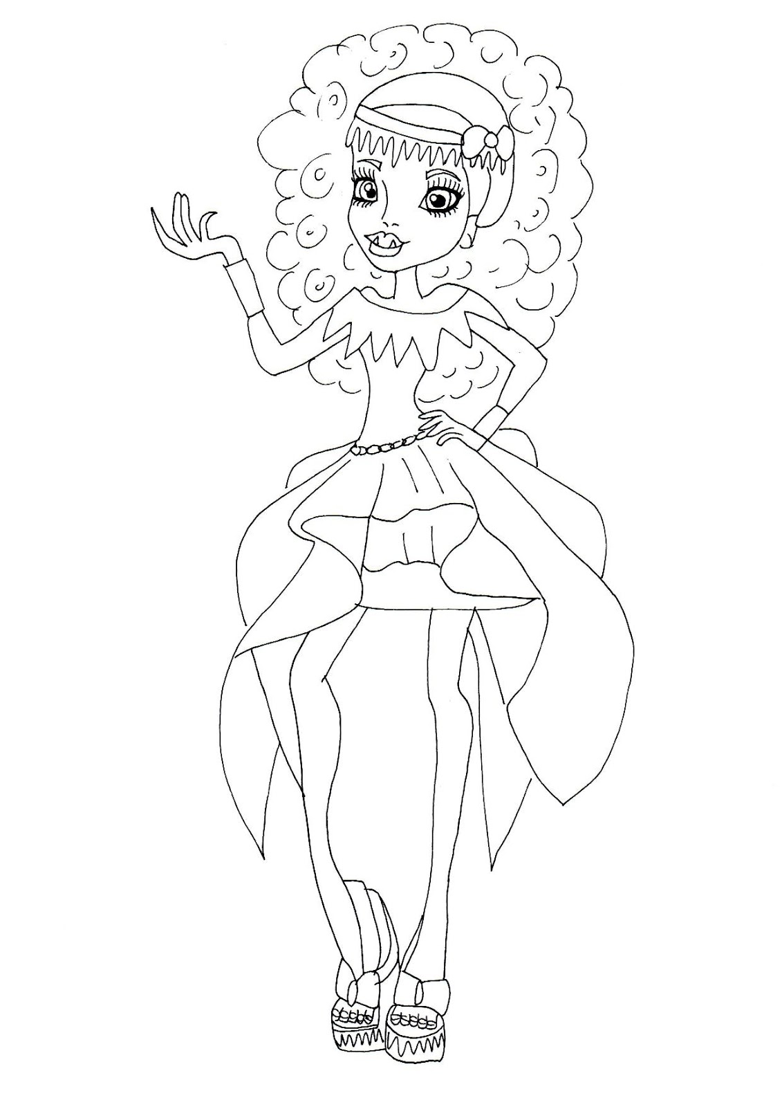 Free printable monster high Abbey Bominable 13 Wishes coloring page