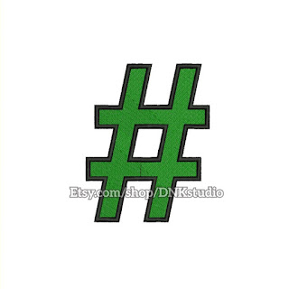 Hashtag Symbol Embroidery Design