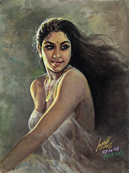 Beautiful Women Paintings by Famous and Top Indian Artist Oviyar Maruthi