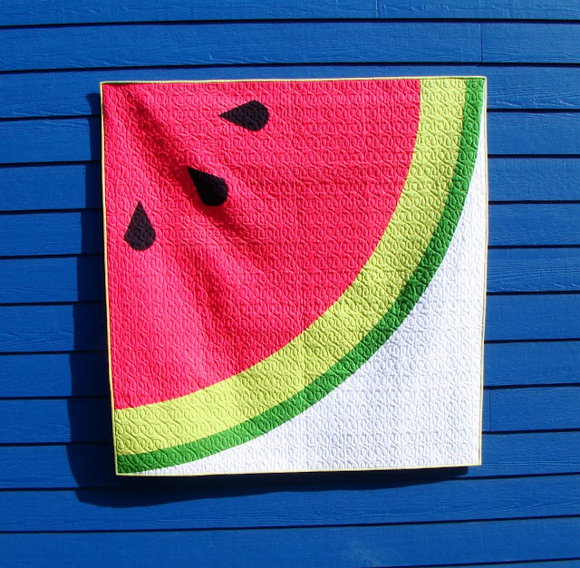 Sliced modern watermelon quilt