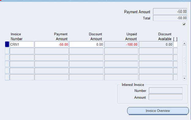 Refund In Account payable oracle