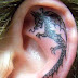 Ear With Dragon Style Tattoo Designs For Women