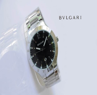 jam tangan keren BVLGARI 317 SILVER BLACK